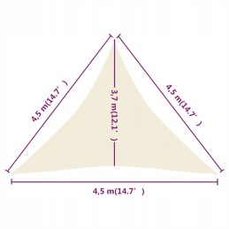 Apsauginė nuo saulės burė 160 g m2 kreminė 4 5x4 5x4 5 m HDPE