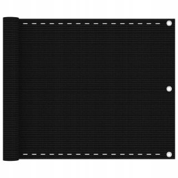 Vidaxl balkono ekranas juodas 75x500 cm HDPE