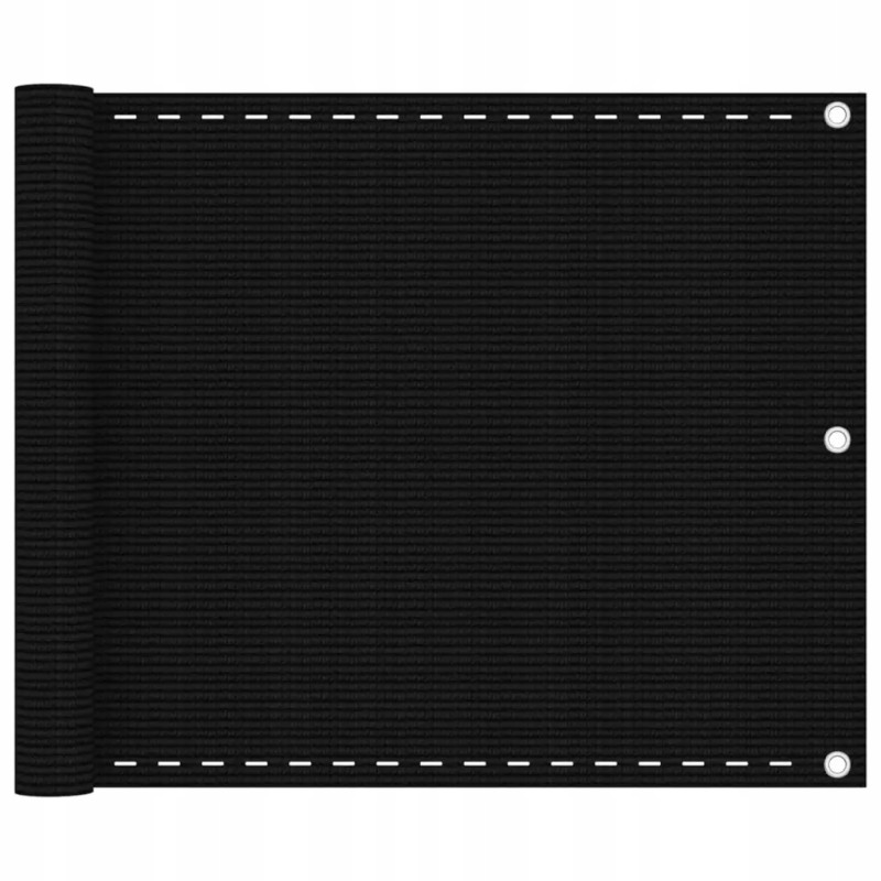 Vidaxl balkono ekranas juodas 75x500 cm HDPE