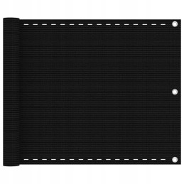 Vidaxl balkono ekranas, juodas, 75x500 cm, HDPE