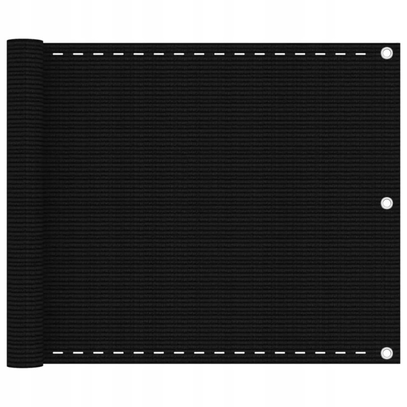Vidaxl balkono ekranas, juodas, 75x500 cm, HDPE