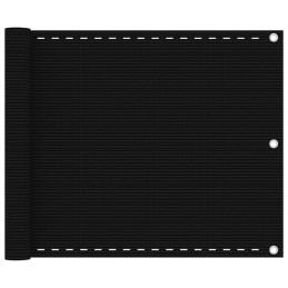Vidaxl balkono ekranas, juodas, 75x500 cm, HDPE