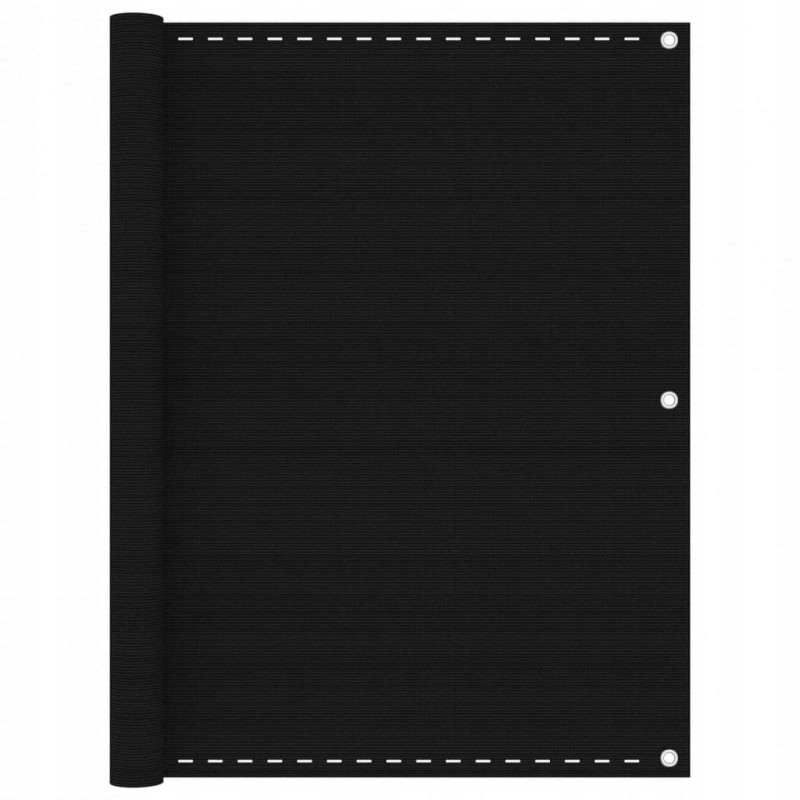 Balkono ekranas, juodas, 120x400 cm, HDPE