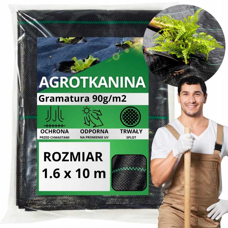 Nuo piktžolių agrotekstilė agrotekstilė 90g juoda 1,6x10m uv 3% raudona sodas
