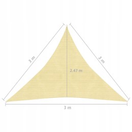 Šešėlių burė, 160 g/m², smėlio spalvos, 3x3x3 m, HDPE