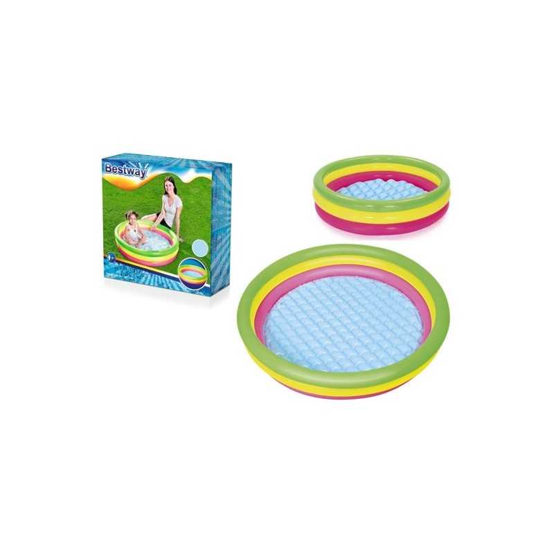 Pripučiamas vaivorykštės baseinas 102 cm x 25 cm bestway 51104