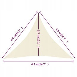 Šešėlių burė 160g/m² kreminė 4,5x4,5x4,5m HDPE