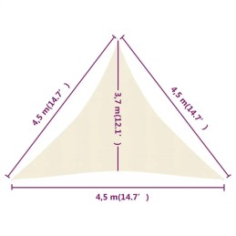 Šešėlių burė 160g/m² kreminė 4,5x4,5x4,5m HDPE