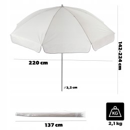 Sodo skėtis, didelis, sulankstomas, 220 cm, tvirtas, paplūdimys, balkonas, terasa, dangtis