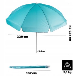 Sodo skėtis, didelis, sulankstomas, 220 cm, tvirtas, paplūdimys, balkonas, terasa, dangtis