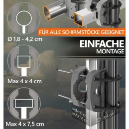 Balkono skėčio laikiklis, stovas, balkono stovas, tvirtas metalas
