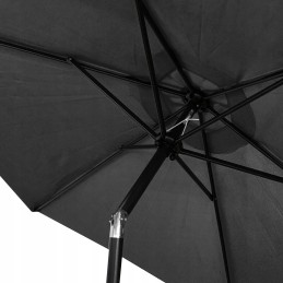 Aga sodo skėtis su reguliuojamu kampu, 250 cm, tamsiai pilka