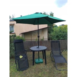 Aga sodo skėtis su reguliuojamu kampu, 250 cm, tamsiai žalias