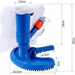 Baseino dulkių siurblys, skirtas valyti tvenkinio dugną, tinklelį, žarnos jungtį