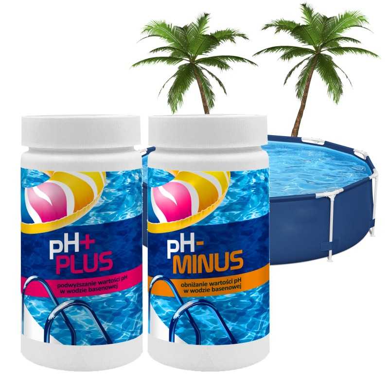 Ph minus ph plius cheminių medžiagų rinkinys baseino vandeniui, pH reguliavimas