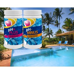 Ph minus ph plius cheminių medžiagų rinkinys baseino vandeniui, pH reguliavimas