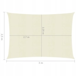 HDPE šešėlinė burė 2,5x3m, kreminė