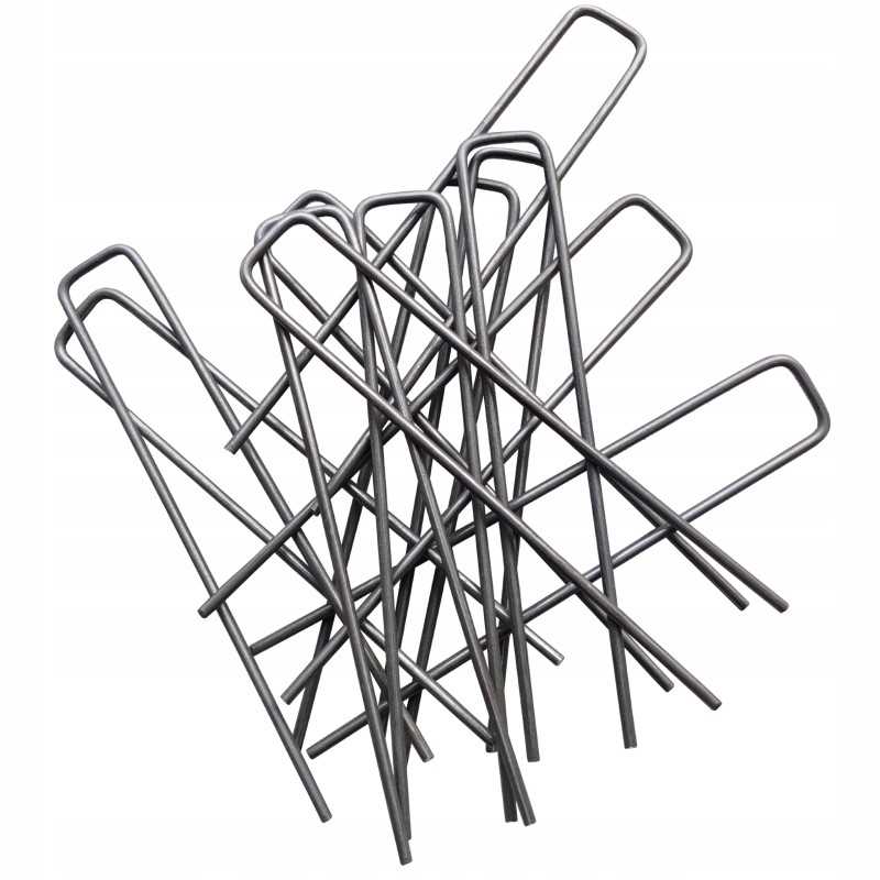 Metaliniai smeigtukai įvairių tipų agrotekstilei, agrotekstilei ir geotekstilei tvirtinti prie žemės, taip pat smeigtukai kurmių