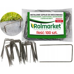 ✨ metaliniai kaiščiai agrotekstilei, agrotekstilei ir geotekstilei tvirtinti, modelis 'u' 15cm kmu100r - (100 vnt.)