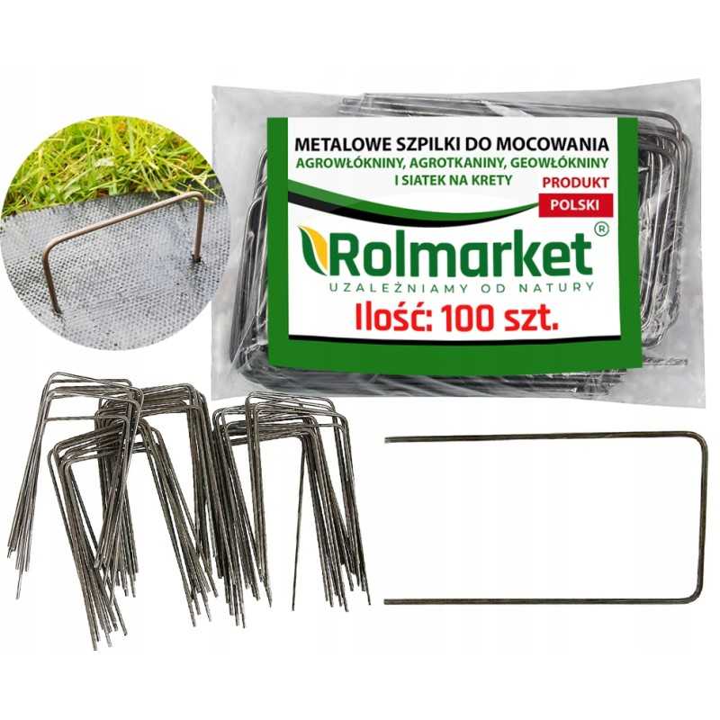 ✨ metaliniai kaiščiai agrotekstilei, agrotekstilei ir geotekstilei tvirtinti, modelis 'u' 15cm kmu100r - (100 vnt.)