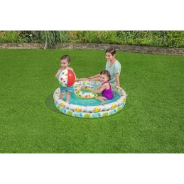 Bestway apvalus pripučiamas baseinas 122 x 122 cm plaukimo žiedo kamuolys