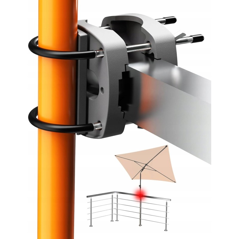 Balkono skėčio laikiklis, tvirtas metalinis balkono stovo pagrindas