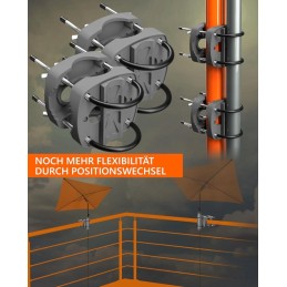 Balkono skėčio laikiklis, tvirtas metalinis balkono stovo pagrindas