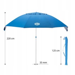 Didelis paplūdimio skėtis, sulankstoma širma, 220 cm nils