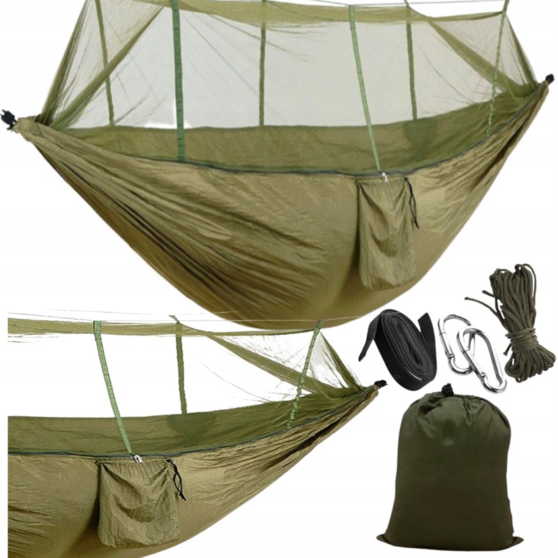 Išgyvenimo turistinis hamakas su tinkleliu nuo uodų