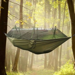 Išgyvenimo turistinis hamakas su tinkleliu nuo uodų