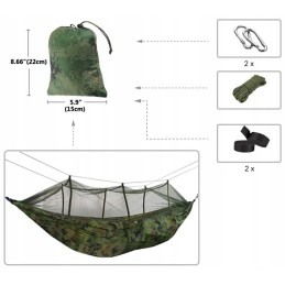 Išgyvenimo turistinis hamakas su tinkleliu nuo uodų