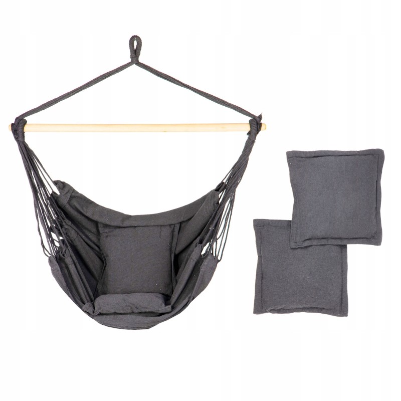 Pakabinama kėdė, braziliškas hamakas, pagalvėlės