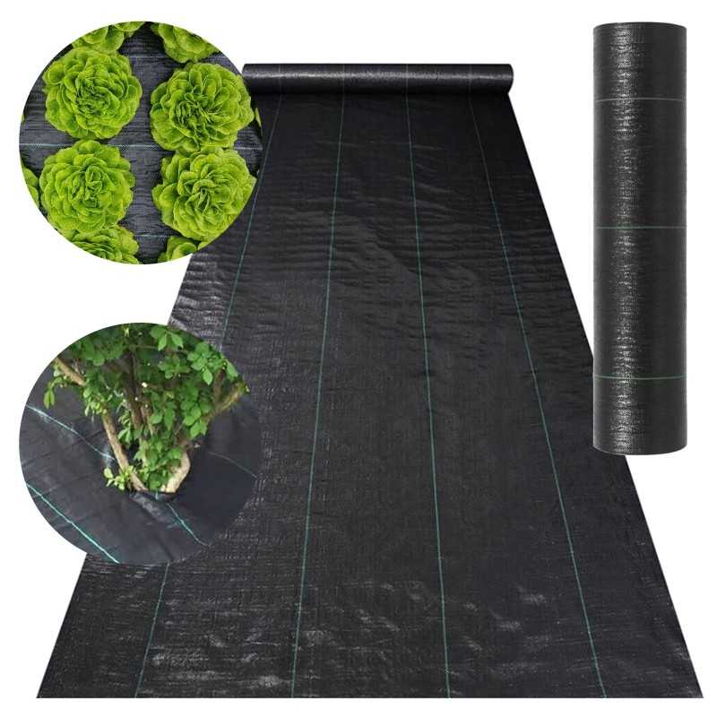 320 cm pločio 5 m ilgio agro piktžolių kontrolės audinys su UV stipriu storu pynimu 90g