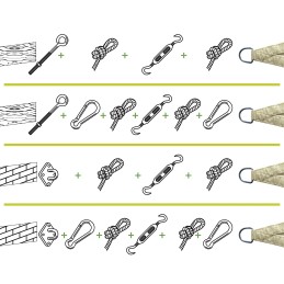 Montavimo rinkinys saulės burėms - nerūdijantis plienas