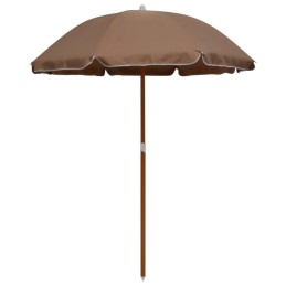 Vidaxl skėtis ant plieninio stiebo, 180 cm, taupe spalvos