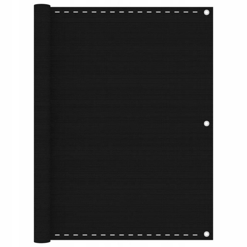 Vidaxl balkono ekranas juodas 120x400 cm HDPE