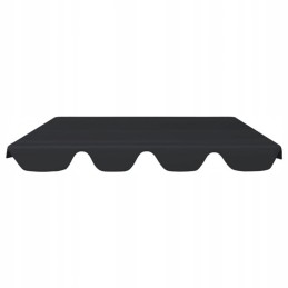 Sodo sūpynių stogelis, juodas, 188/168x145/110 cm