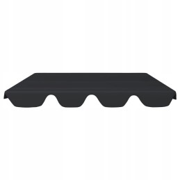 Sodo sūpynių stogelis, juodas, 188/168x145/110 cm