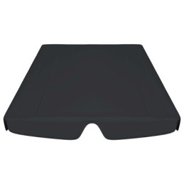 Sodo sūpynių stogelis, juodas, 188/168x145/110 cm