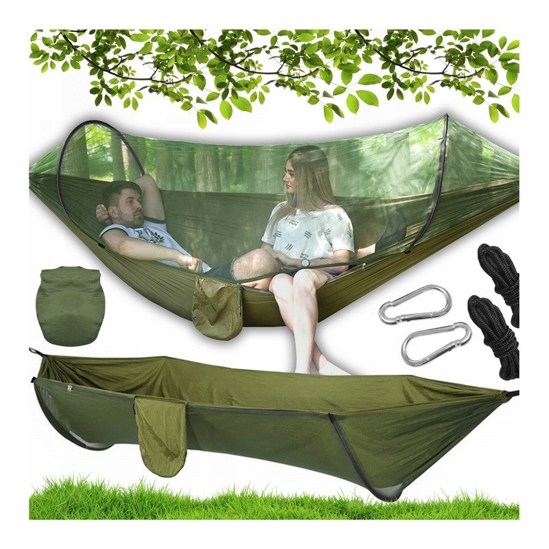 išgyvenimo turistinis hamakas, tinklelis nuo uodų, piknikas, didelis, patogus kelionei