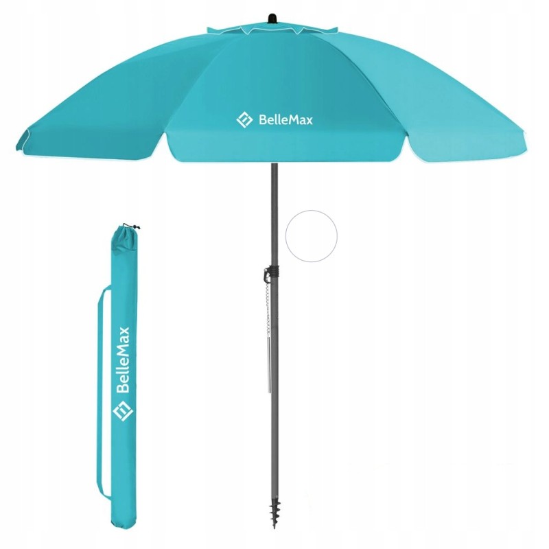 Turkio spalvos sodo paplūdimio skėtis, 180 cm