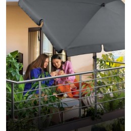 Balkono skėčio laikiklis balkonui, metaliniam turėklui, didelis, reguliuojamas, xxl