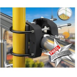 Balkono skėčio laikiklis balkonui, metaliniam turėklui, didelis, reguliuojamas, xxl