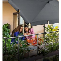 Balkono skėčio laikiklis balkonui, metaliniam turėklui, didelis, reguliuojamas, xxl