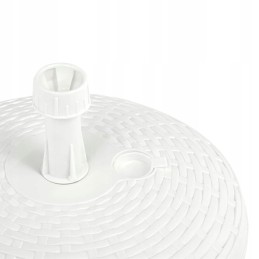 Vidaxl skėčio pagrindas 20 l, baltas, plastikinis rotangas