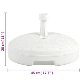 Vidaxl skėčio pagrindas 20 l, baltas, plastikinis rotangas
