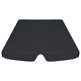 Sodo sūpynių stogelis, juodas, 188/168x110/145 cm