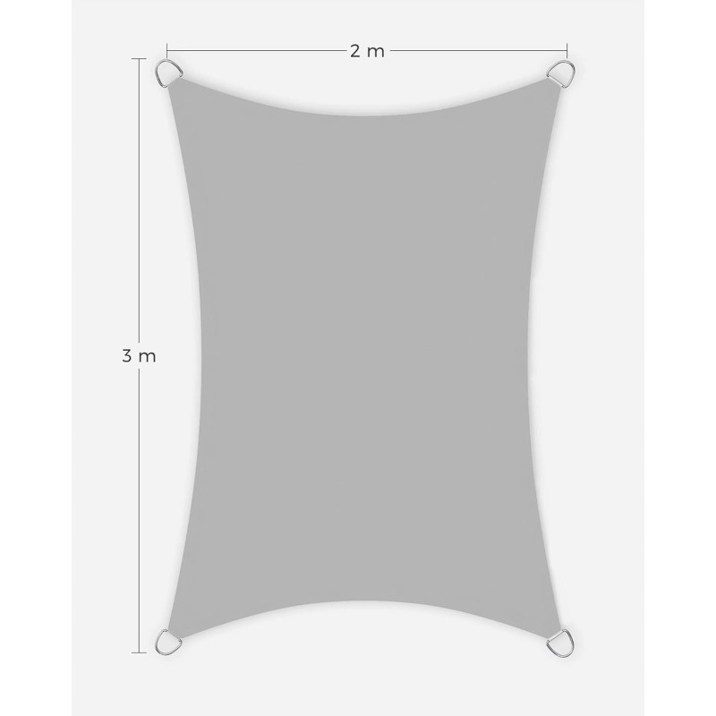 Songmics skėtis, pilkas, 200 x 300 cm