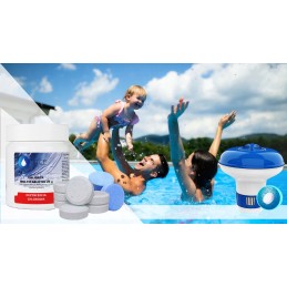 Chloro tablečių rinkinys baseinams, 20g dozatorius