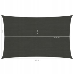 HDPE šešėlinė burė 2x4,5m antracitinė